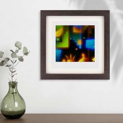 緑と黒 [しかくいえ]16【絵画】 額装サイズ266mmx266mm