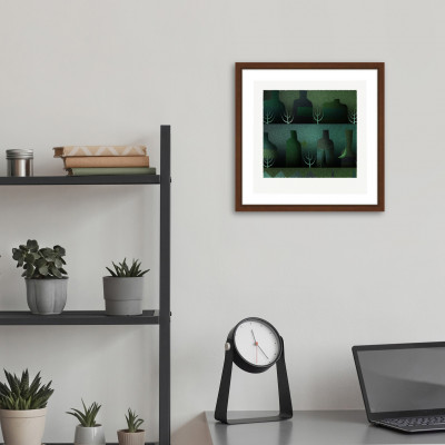 深と人 [しかくいえ]12【絵画】 額装サイズ266mmx266mm