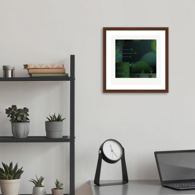 深と草 [しかくいえ]14【絵画】 額装サイズ266mmx266mm