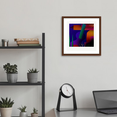 街と家 [しかくいえ]20【絵画】 額装サイズ266mmx266mm