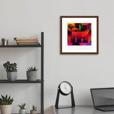 塔と器 [しかくいえ]27【絵画】 額装サイズ266mmx266mm