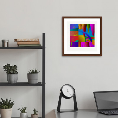 層と様 [しかくいえ]30【絵画】 額装サイズ266mmx266mm