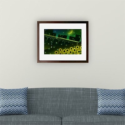 ＼京都・綾部の癒やし系作家/【絵画】夜更けのひまわり　額装サイズ526mmx412mm