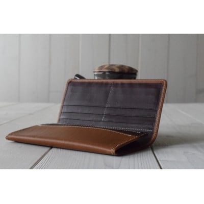 本革長財布　キャメル　高級イタリアンレザー使用