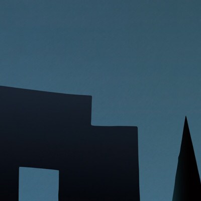 ＼注目の和紙アート/ 【絵画】群青の月夜　額装サイズ300mmx600mm　阿波紙