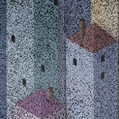 ＼京都・綾部の癒やし系作家/【絵画】　天空の城　　額装サイズ526mmx412mm