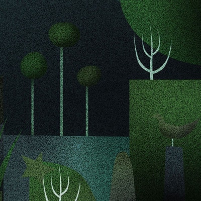 ＼京都・綾部の癒やし系作家/【絵画】　月と魚とピアノ弾き　　額装サイズ526mmx412mm