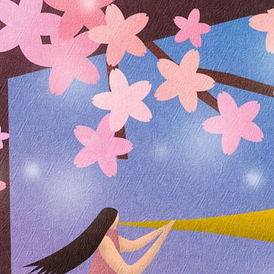 ＼京都・綾部の癒やし系作家/【絵画】　桜の精　　額装サイズ526mmx412mm