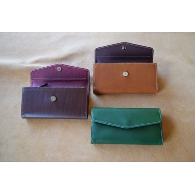 本革長財布　高級イタリアンレザー使用　キャメル