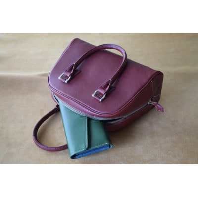 高級イタリアンレザー使用　ボストンバッグ