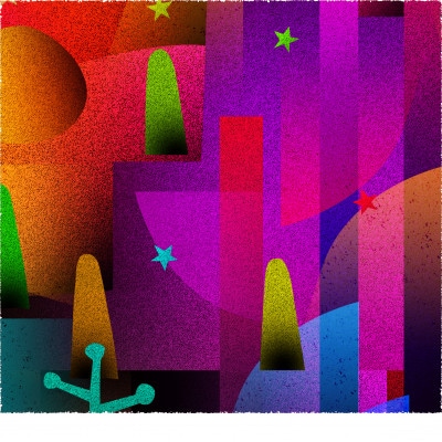 塔と時 [しかくいえ]28【絵画】 額装サイズ266mmx266mm