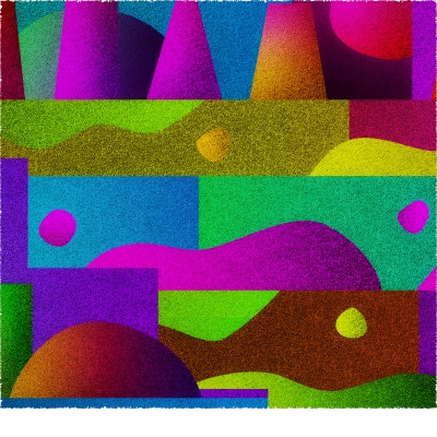 層と色 [しかくいえ]29【絵画】 額装サイズ266mmx266mm