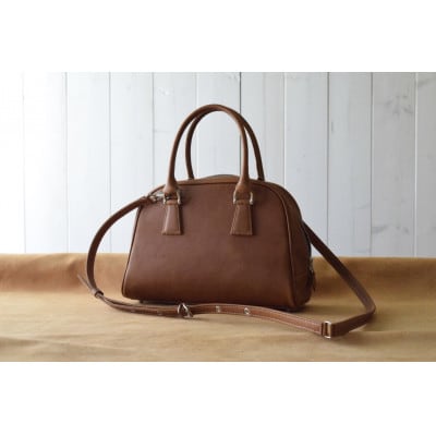 高級イタリアンレザー ボストンバック コニャック ショルダー付き