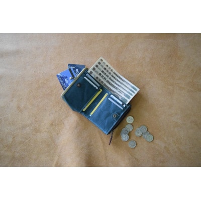 がまぐち二つ折り財布 コニャック×オリーバ 高級イタリアンレザー