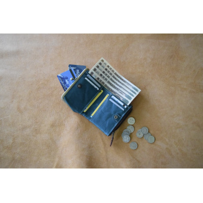 高級イタリアンレザー使用　がまぐち2つ折り財布　タバコ×オルテンシア