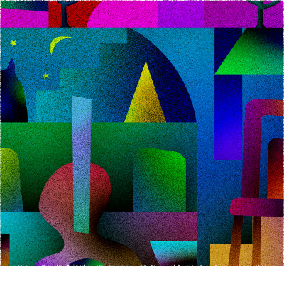 夜と猫 [しかくいえ]01【絵画】 額装サイズ266mmx266mm