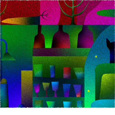 夜と器 [しかくいえ]03【絵画】 額装サイズ266mmx266mm