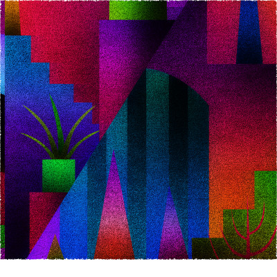 彩と光 [しかくいえ]11【絵画】 額装サイズ266mmx266mm