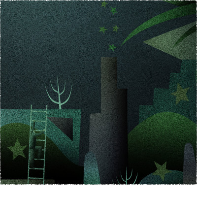 深と星 [しかくいえ]15【絵画】 額装サイズ266mmx266mm