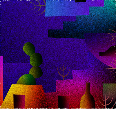 街と宵 [しかくいえ]23【絵画】 額装サイズ266mmx266mm