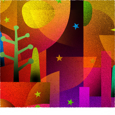 塔と夜[しかくいえ]25【絵画】 額装サイズ266mmx266mm