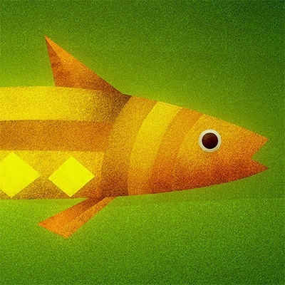 ＼京都・綾部の癒やし系作家/【絵画】　月の魚　額装サイズ526mmx412mm