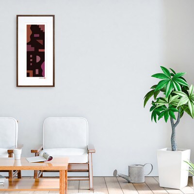 ＼注目の和紙アート/ 【絵画】静かな記憶3　額装サイズ300mmx600mm　阿波紙