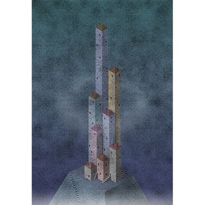 ＼京都・綾部の癒やし系作家/【絵画】　天空の城　　額装サイズ526mmx412mm