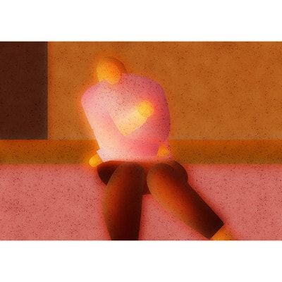 ＼京都・綾部の癒やし系作家/【絵画】　母になった人　　額装サイズ526mmx412mm