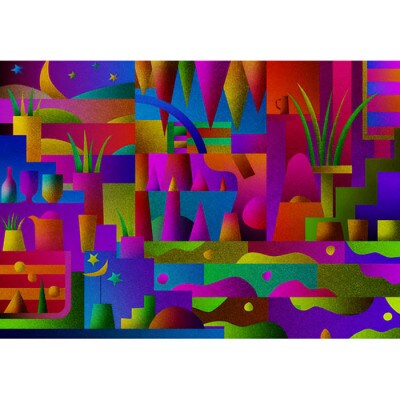 ＼京都・綾部の癒やし系作家/【絵画】　シンボリックな生活　　額装サイズ526mmx412mm