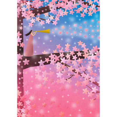 ＼京都・綾部の癒やし系作家/【絵画】　桜の精　　額装サイズ526mmx412mm