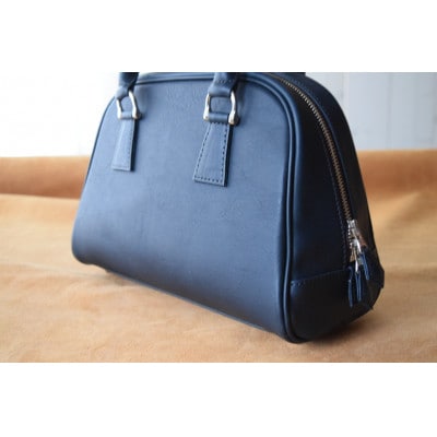 高級イタリアンレザー ボストンバック ネイビー
