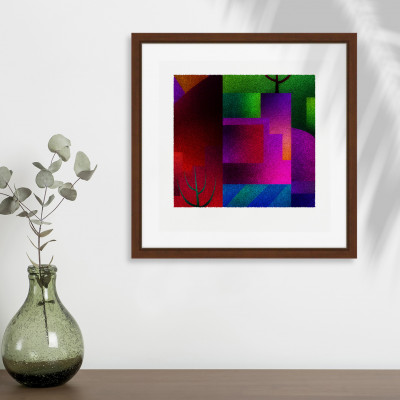 彩と夢 [しかくいえ]08【絵画】 額装サイズ266mmx266mm