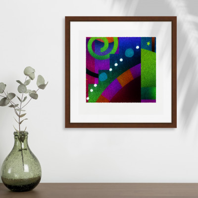 彩と輪 [しかくいえ]10【絵画】 額装サイズ266mmx266mm