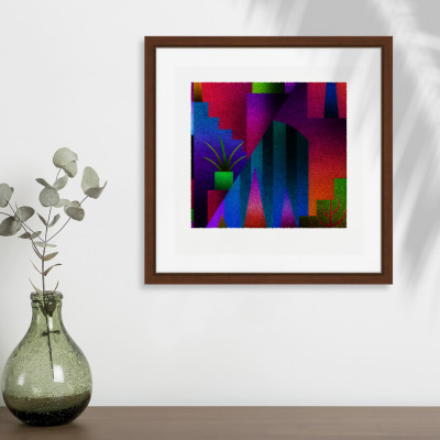 彩と光 [しかくいえ]11【絵画】 額装サイズ266mmx266mm