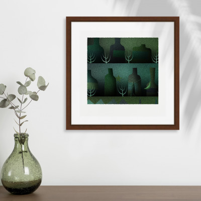 深と人 [しかくいえ]12【絵画】 額装サイズ266mmx266mm