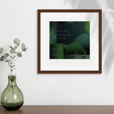 深と草 [しかくいえ]14【絵画】 額装サイズ266mmx266mm