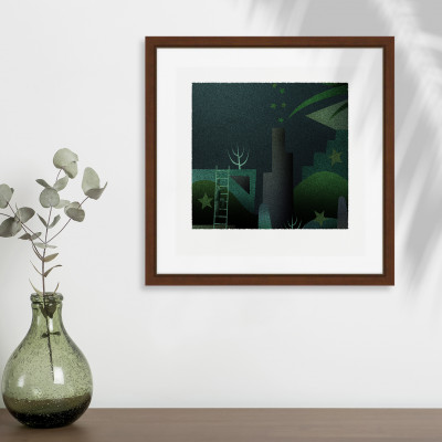 深と星 [しかくいえ]15【絵画】 額装サイズ266mmx266mm