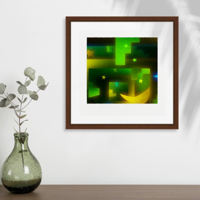 緑と望 [しかくいえ]17【絵画】 額装サイズ266mmx266mm