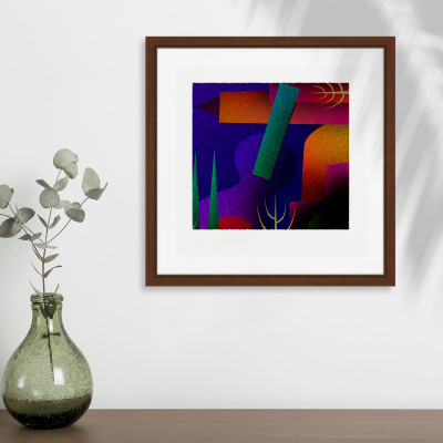 街と家 [しかくいえ]20【絵画】 額装サイズ266mmx266mm