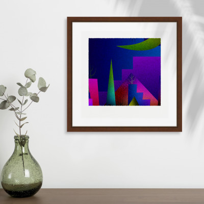 街と塔 [しかくいえ]22【絵画】 額装サイズ266mmx266mm