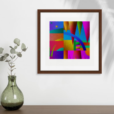 層と様 [しかくいえ]30【絵画】 額装サイズ266mmx266mm