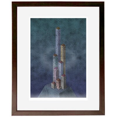 ＼京都・綾部の癒やし系作家/【絵画】　天空の城　　額装サイズ526mmx412mm