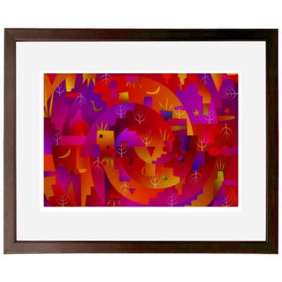 ＼京都・綾部の癒やし系作家/【絵画】　赤いシンボル　　額装サイズ526mmx412mm