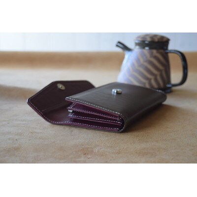 本革長財布　高級イタリアンレザー使用　チョコ