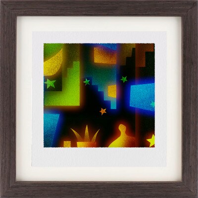 緑と黒 [しかくいえ]16【絵画】 額装サイズ266mmx266mm