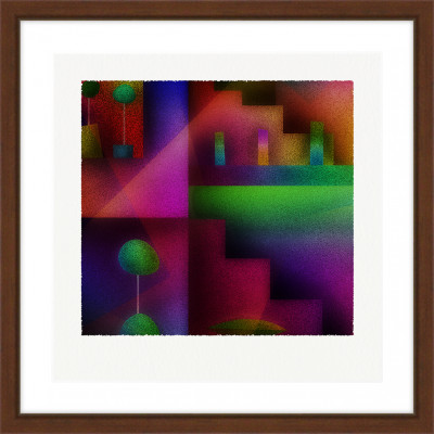 影と灯 [しかくいえ]04【絵画】 額装サイズ266mmx266mm