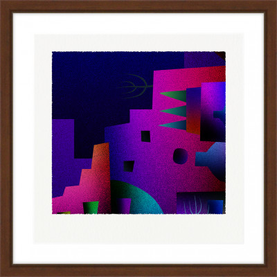 街と窓 [しかくいえ]21【絵画】 額装サイズ266mmx266mm