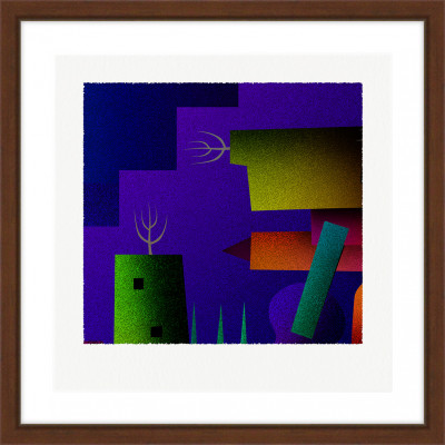 街と木 [しかくいえ]24【絵画】 額装サイズ266mmx266mm