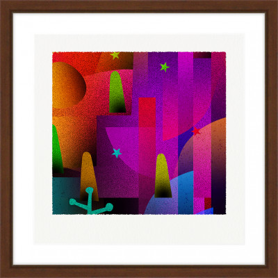 塔と時 [しかくいえ]28【絵画】 額装サイズ266mmx266mm